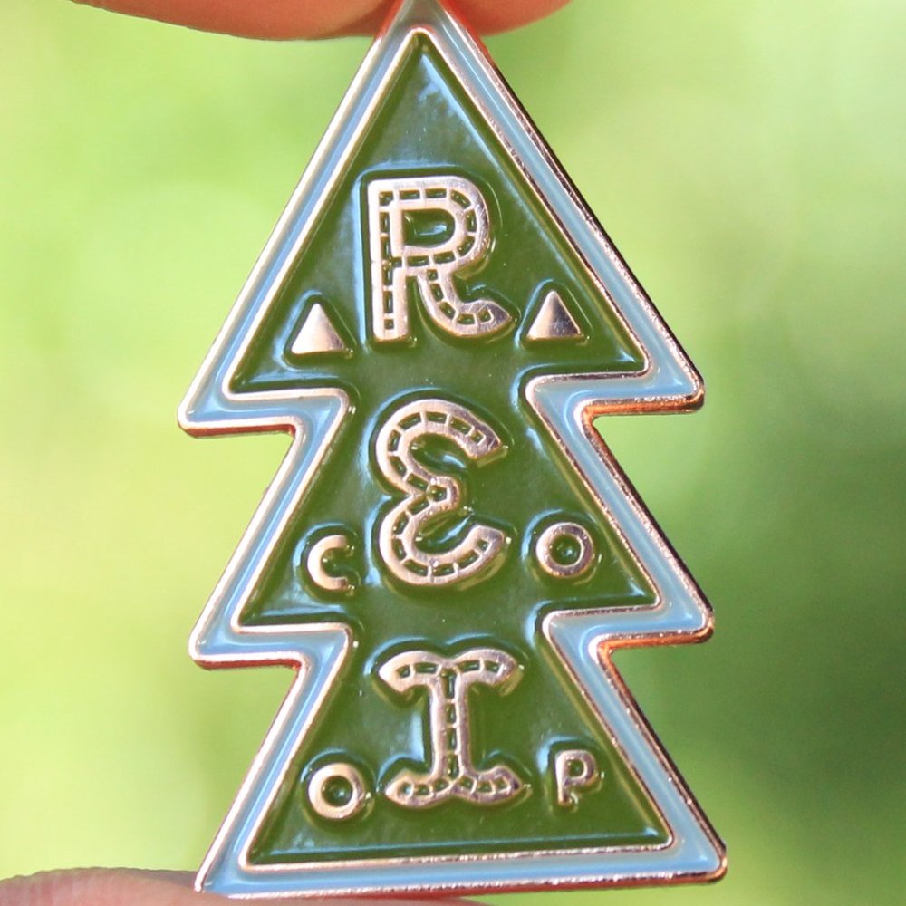 {5/$25} REI pine tree pin